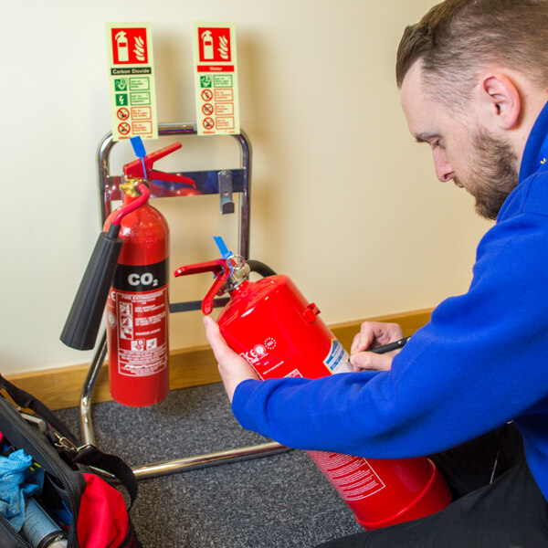 On site extinguisher commissioning