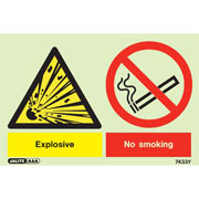 Warning Explosive No Smoking 7433
