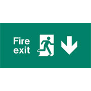 Emergency Light Legend Fire Exit Down Pack of 10 EL437