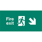 Emergency Light Legend Fire Exit Down Right Pack of 10 EL439